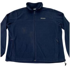Columbia Mens XL Navy Blue Full Zip Long Sleeve Jacket Cinch Waist READ